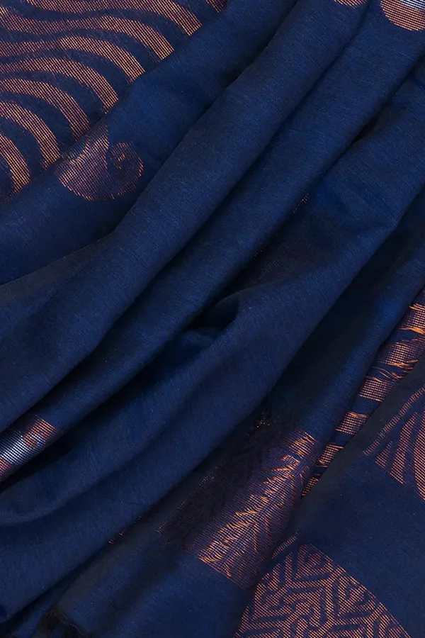 Handloom_Blue_Copper_Pure_Cotton_Saree