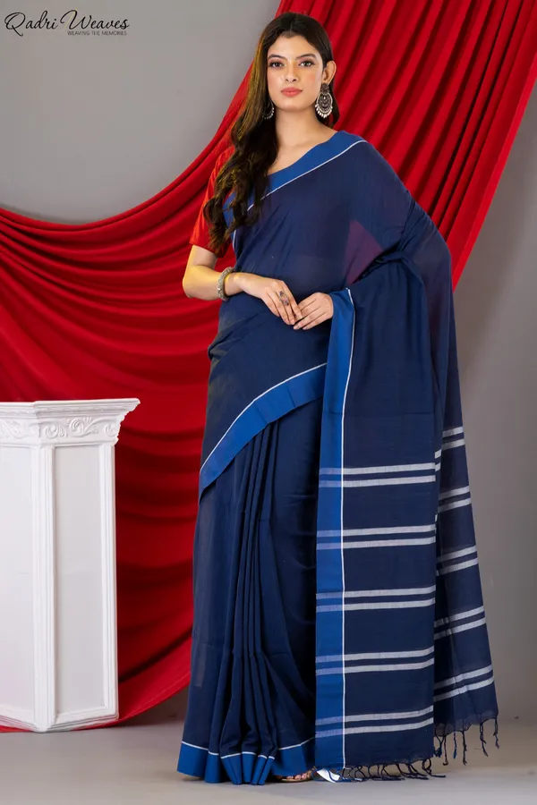 Handloom_Blue_Premium_Mulmul_Khadi_Cotton_Saree