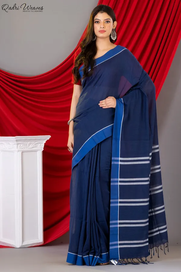 Handloom_Blue_Premium_Mulmul_Khadi_Cotton_Saree