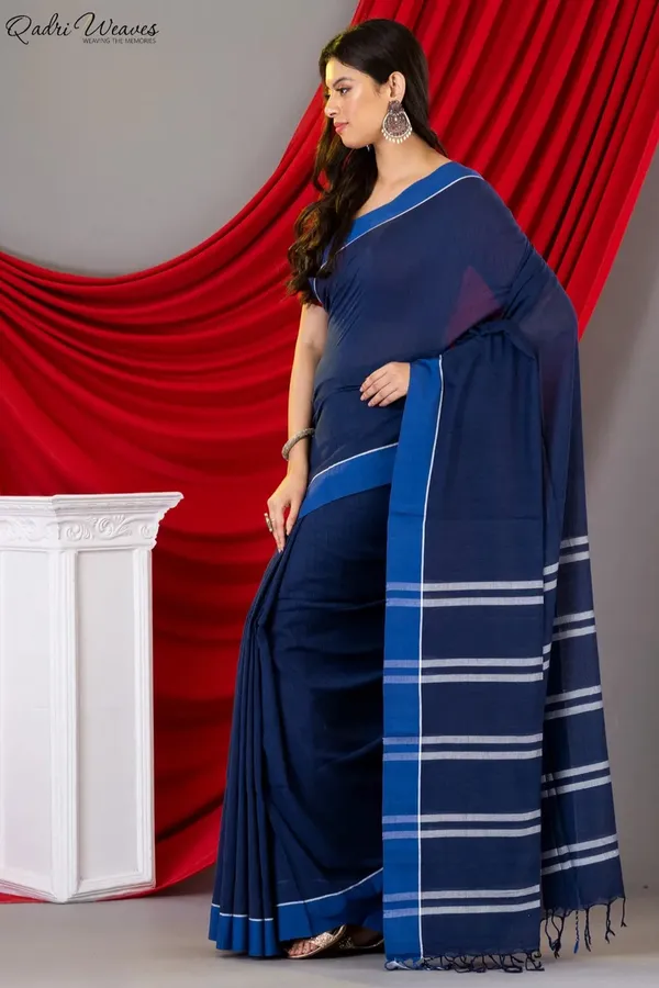 Handloom_Blue_Premium_Mulmul_Khadi_Cotton_Saree