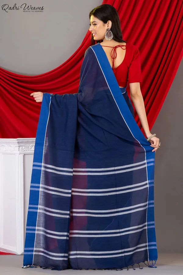Handloom_Blue_Premium_Mulmul_Khadi_Cotton_Saree