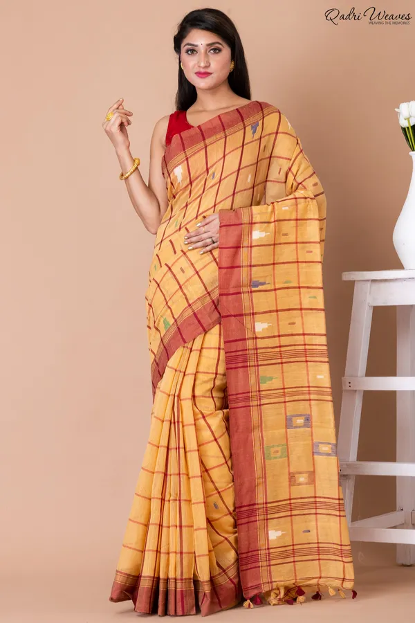 Yellow_Khadi_Silk_Premium_&_Elegant_Saree_For_Women