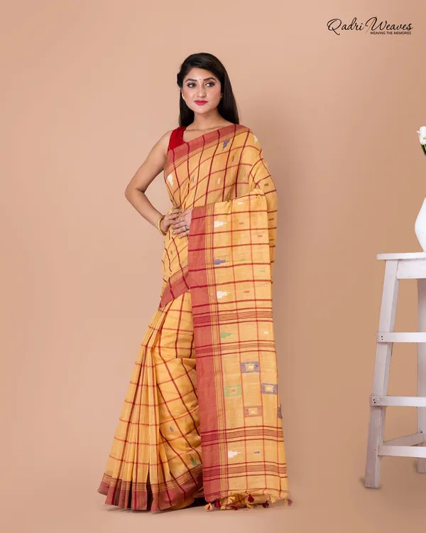Yellow_Khadi_Silk_Premium_&_Elegant_Saree_For_Women