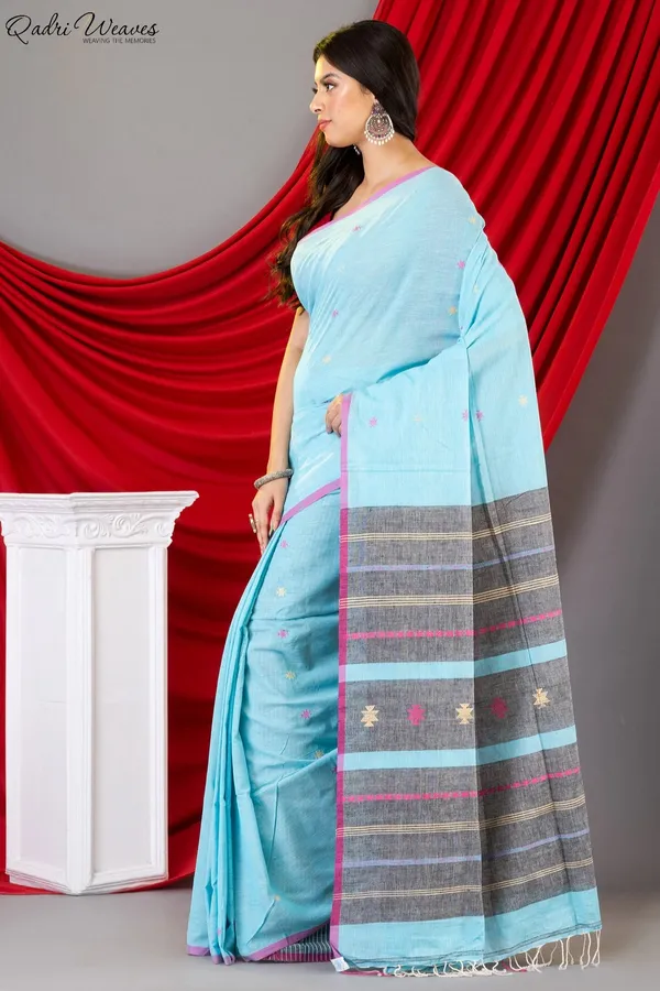 Handloom_Celeste_Pallido_Premium_Khadi_Cotton_Saree