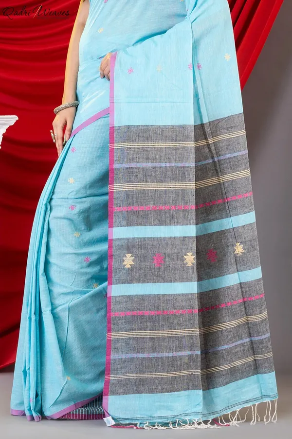 Handloom_Celeste_Pallido_Premium_Khadi_Cotton_Saree