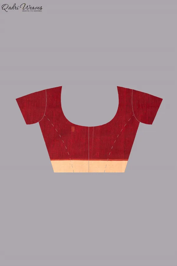 Handloom_Cherry_Red_Khadi_Cotton_Tangail_Saree