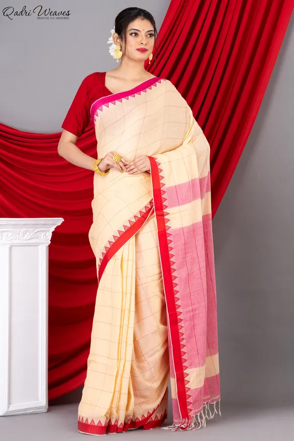 Cream_Mulmul_Khadi_Cotton_Premium_&_Elegant_Saree_For_Women