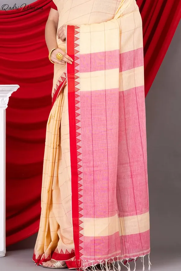 Cream_Mulmul_Khadi_Cotton_Premium_&_Elegant_Saree_For_Women