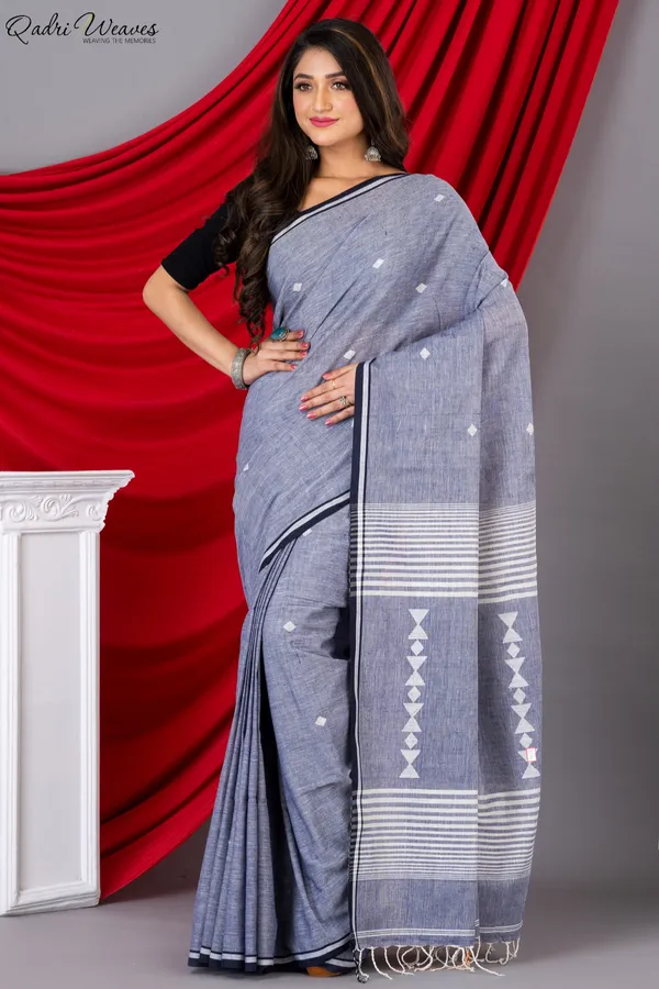 Handloom_Grey_Premium_Khadi_Cotton_Saree