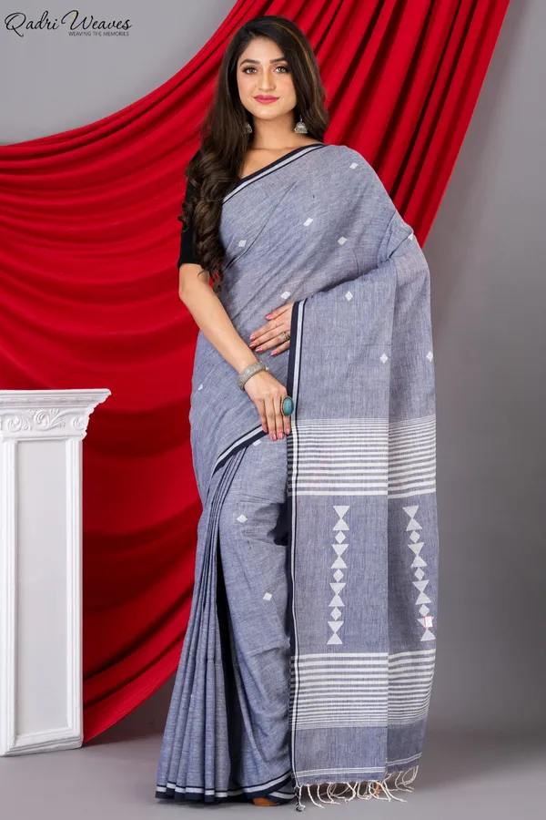 Handloom_Grey_Premium_Khadi_Cotton_Saree