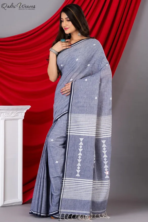 Handloom_Grey_Premium_Khadi_Cotton_Saree