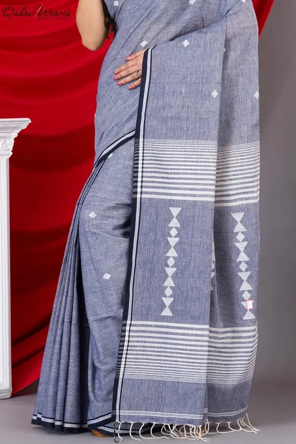 Handloom_Grey_Premium_Khadi_Cotton_Saree