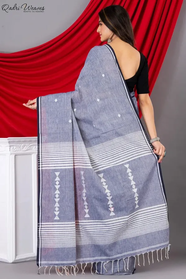 Handloom_Grey_Premium_Khadi_Cotton_Saree