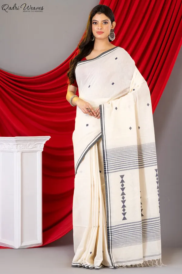Handloom_Ivory_Premium_Khadi_Cotton_Saree