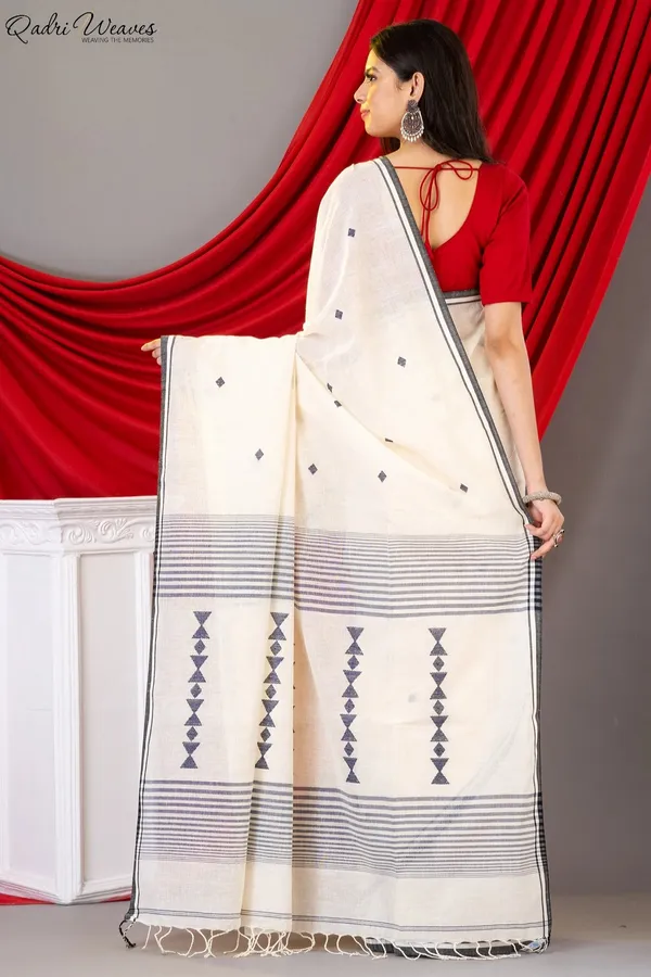 Handloom_Ivory_Premium_Khadi_Cotton_Saree