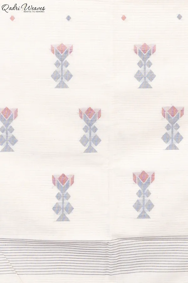 Cream_Khadi_Cotton_Premium_&_Elegant_Saree_For_Women