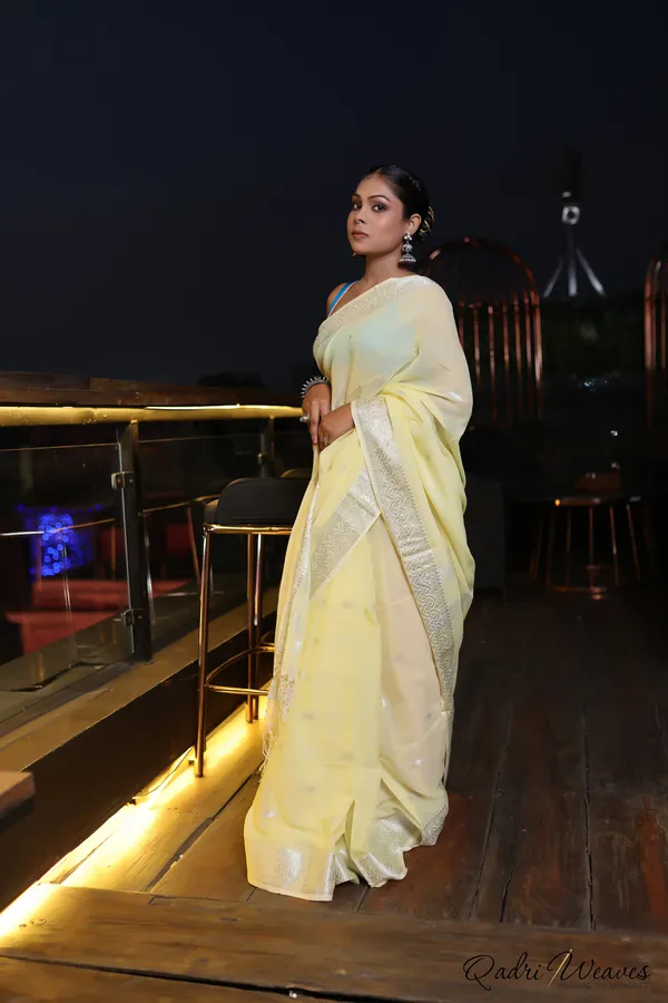 Handloom_Lemon_Yellow_Premium_Cotton_With_Silver_Zari_Work_Saree