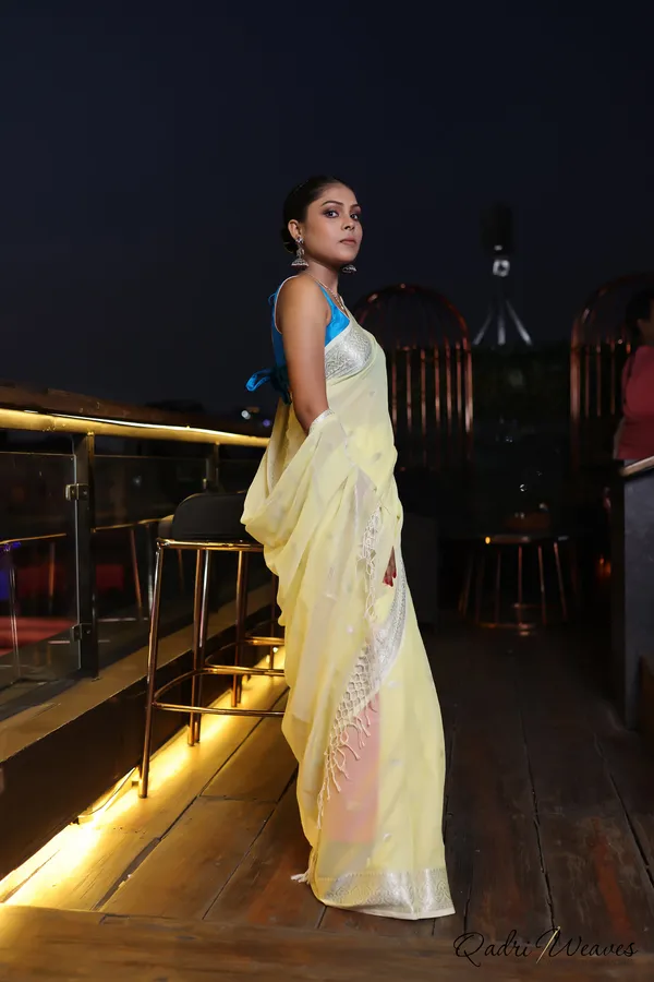 Handloom_Lemon_Yellow_Premium_Cotton_With_Silver_Zari_Work_Saree