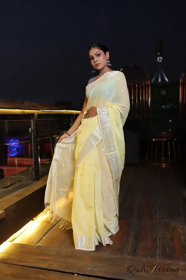 Handloom_Lemon_Yellow_Premium_Cotton_With_Silver_Zari_Work_Saree