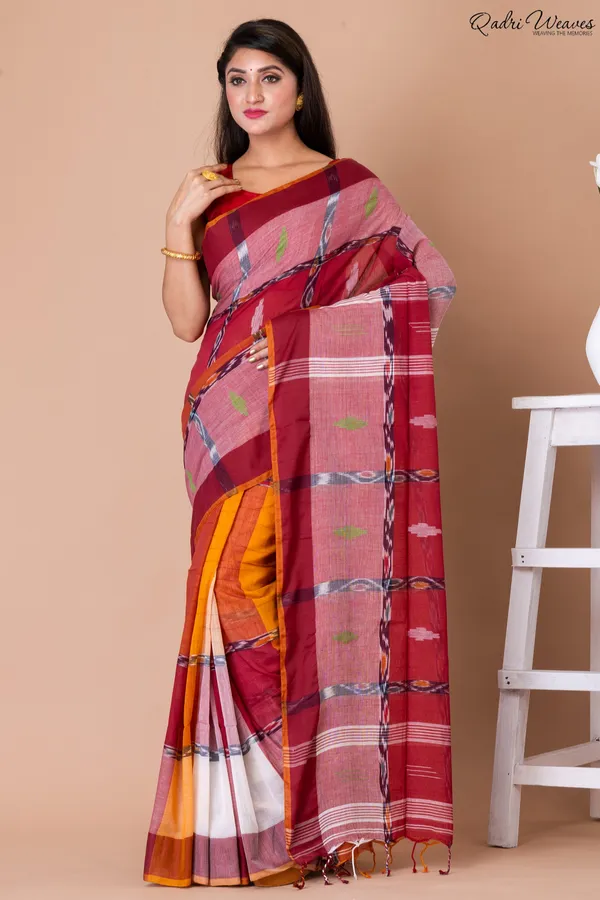 Handloom_Multi_Color_Pure_Cotton_Ikat_Saree