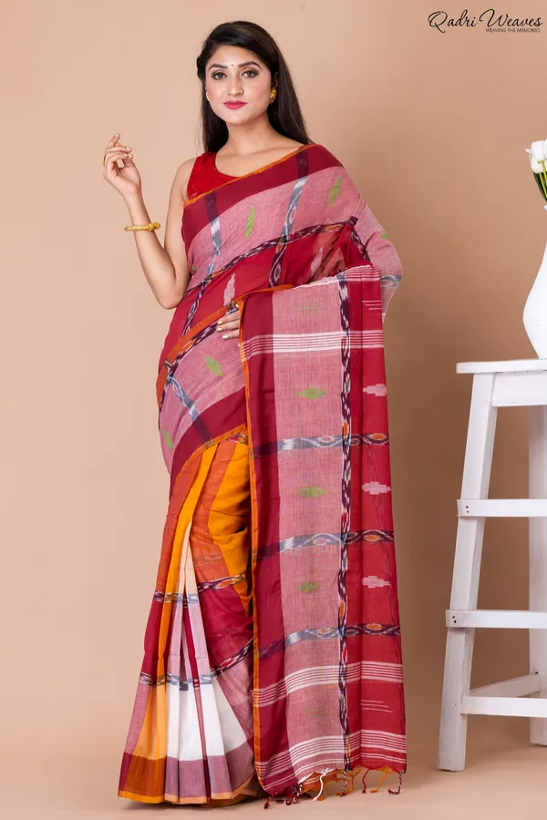 Handloom_Multi_Color_Pure_Cotton_Ikat_Saree