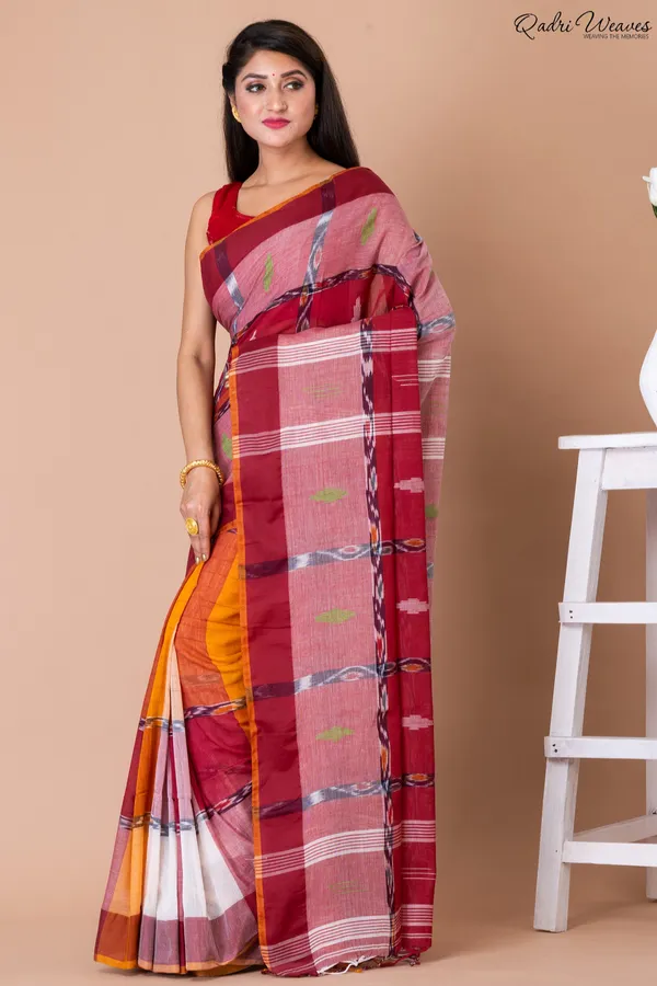Handloom_Multi_Color_Pure_Cotton_Ikat_Saree