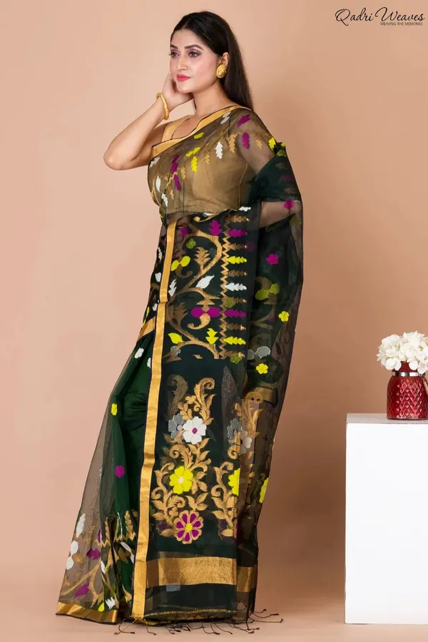 Handloom_Olive_Green_Kota_Silk_Saree