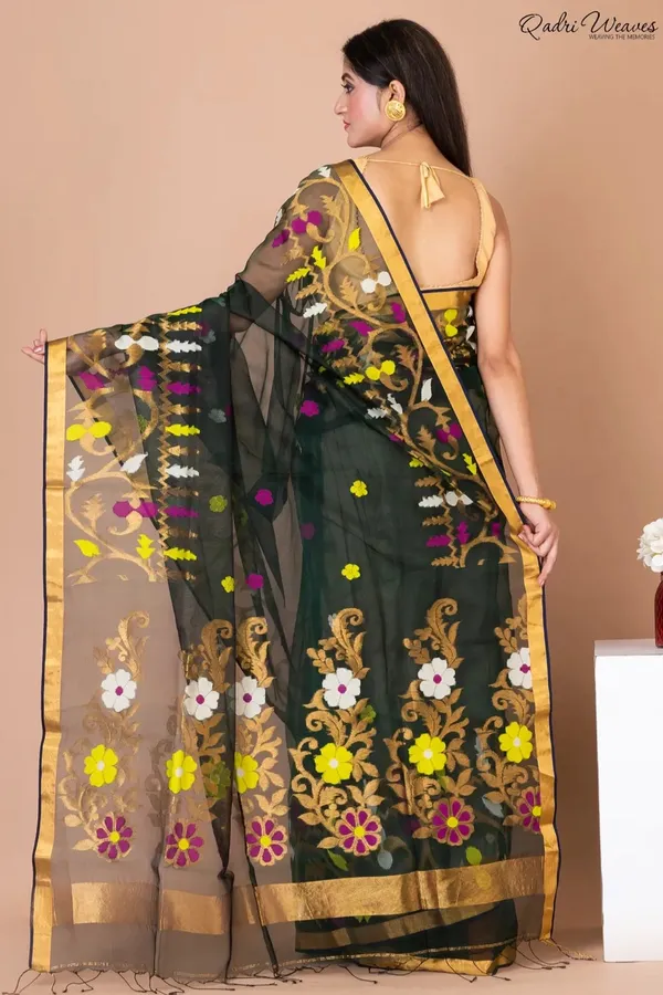 Handloom_Olive_Green_Kota_Silk_Saree