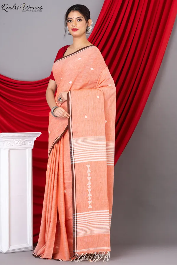 Handloom_Orange_Pink_Premium_Khadi_Cotton_Saree