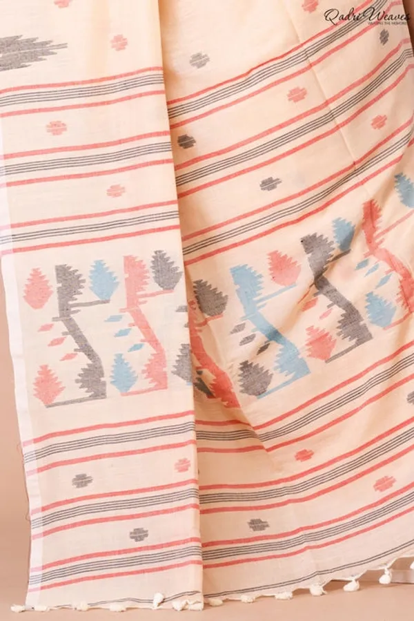 Cream_Cotton_Premium_&_Elegant_Saree_For_Women