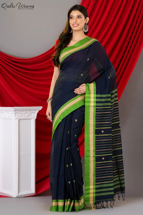 Handloom_Peacoat_Premium_Khadi_Cotton_Saree