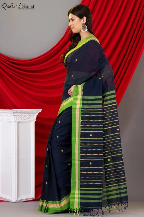 Handloom_Peacoat_Premium_Khadi_Cotton_Saree