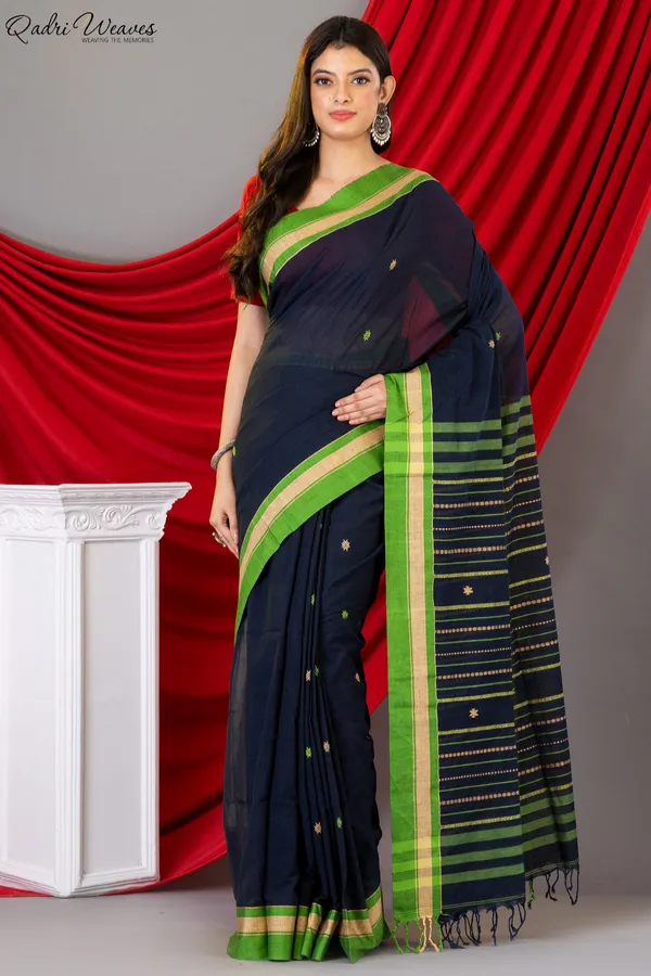 Handloom_Peacoat_Premium_Khadi_Cotton_Saree
