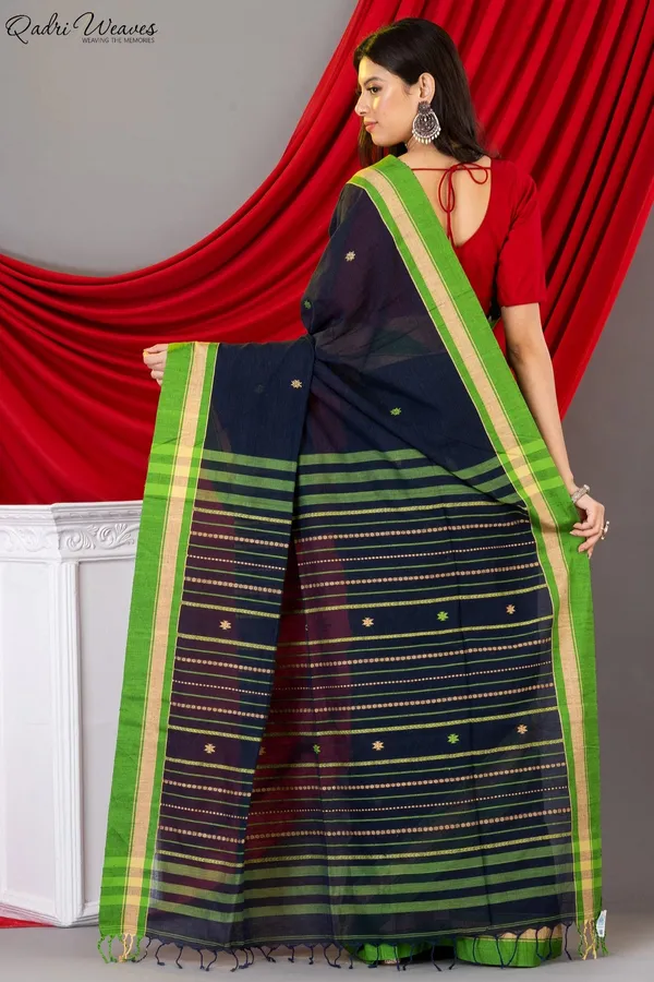 Handloom_Peacoat_Premium_Khadi_Cotton_Saree