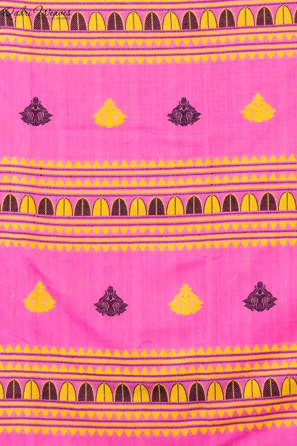 Handloom_Pink_Mercerized_Cotton_(100/2_Count)_Saree