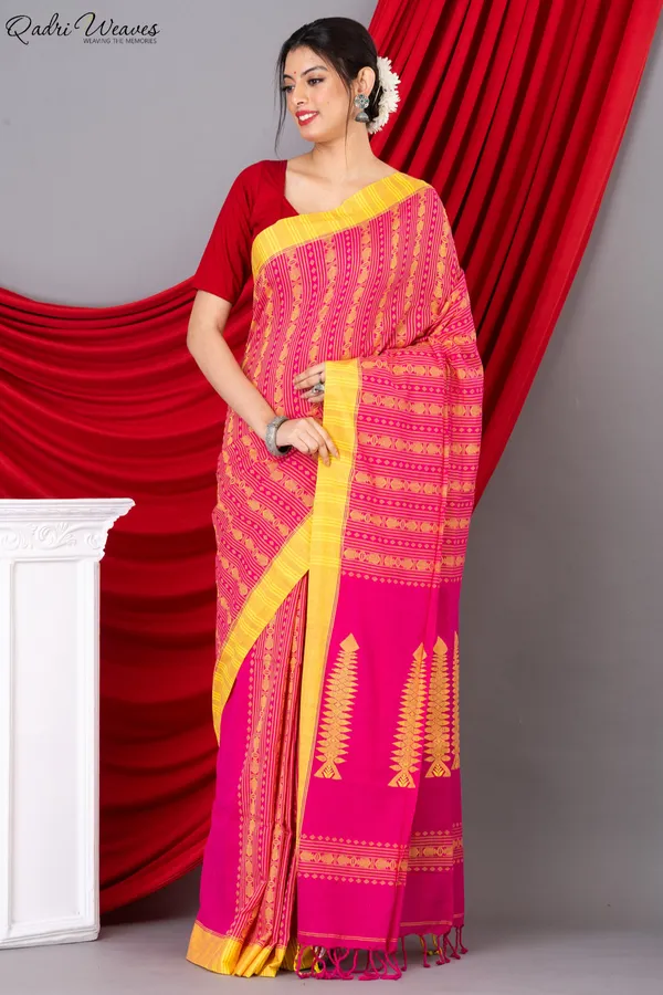 Pink_Cotton_Premium_&_Elegant_Saree_For_Women