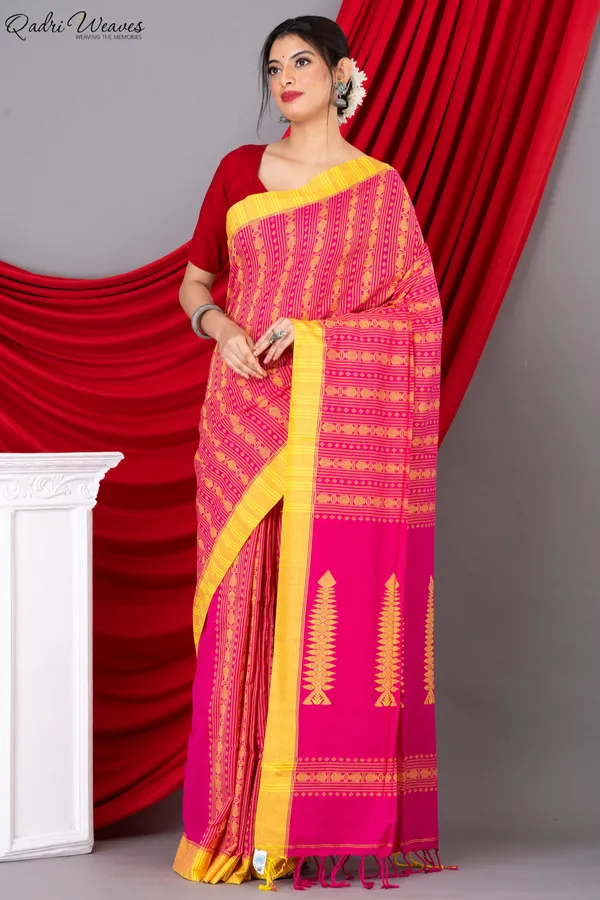 Pink_Cotton_Premium_&_Elegant_Saree_For_Women