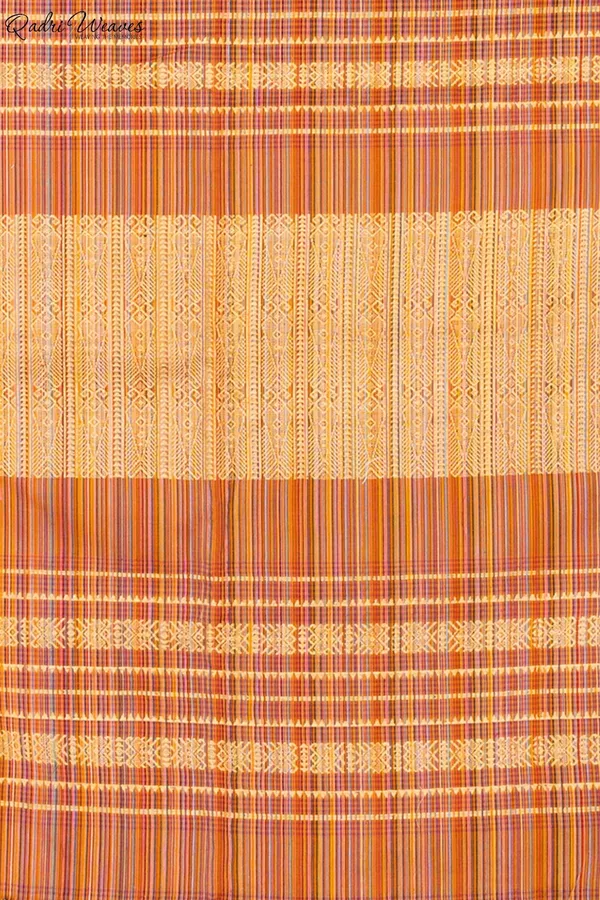 Handloom_Princeton_Orange_Khadi_Cotton_Tangail_Saree