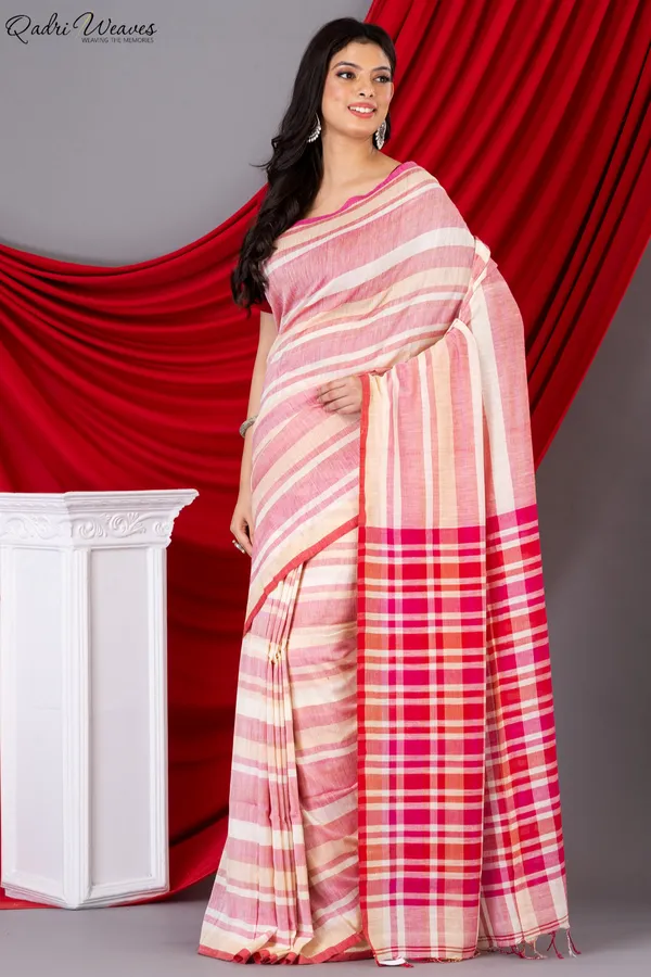 Handloom_Raspberry_Premium_Mulmul_Khadi_Cotton_Saree