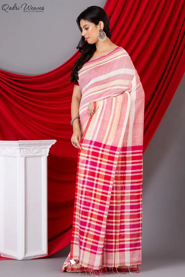 Handloom_Raspberry_Premium_Mulmul_Khadi_Cotton_Saree