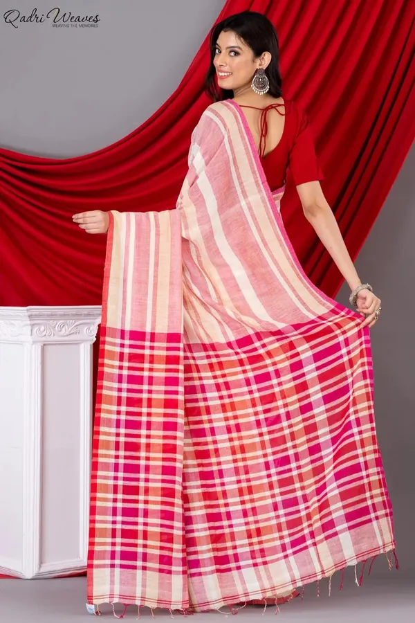 Handloom_Raspberry_Premium_Mulmul_Khadi_Cotton_Saree