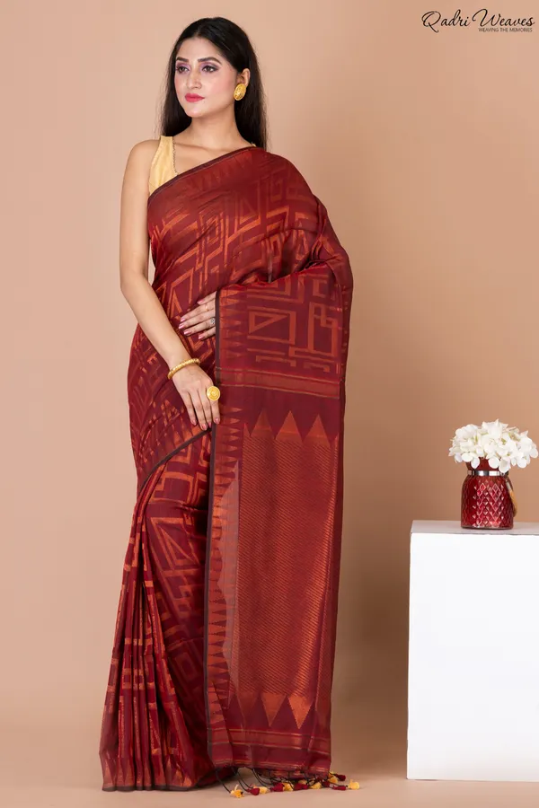Handloom_Red_Pure_Cotton_Saree_With_Zari_Work