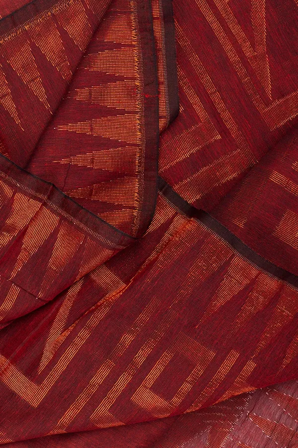 Handloom_Red_Pure_Cotton_Saree_With_Zari_Work