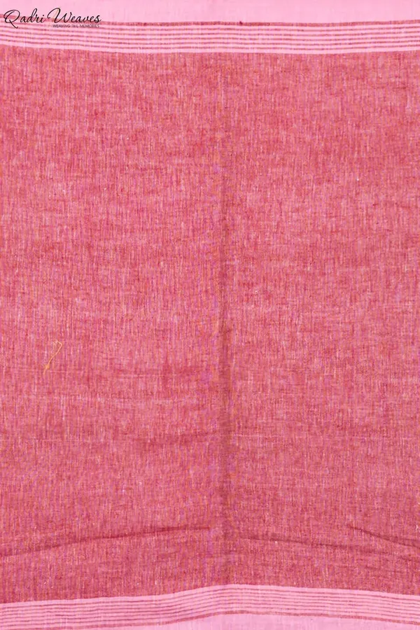 Handloom_Rose_Pink_Pure_Linen_Saree