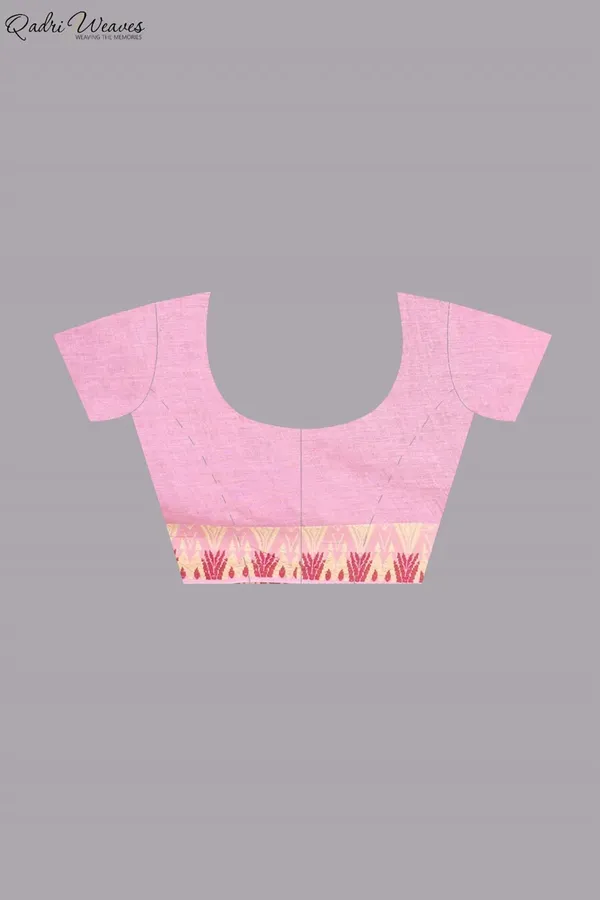 Handloom_Rose_Pink_Pure_Linen_Saree