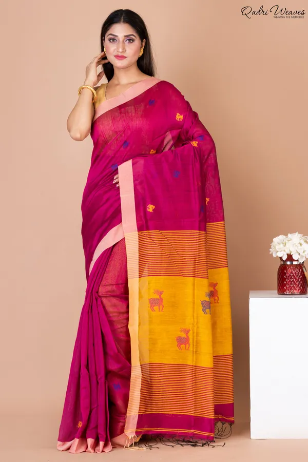Pink_Acrylic_Cotton_Silk_Premium_&_Elegant_Saree_For_Women