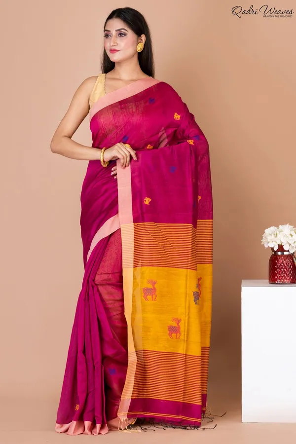 Pink_Acrylic_Cotton_Silk_Premium_&_Elegant_Saree_For_Women