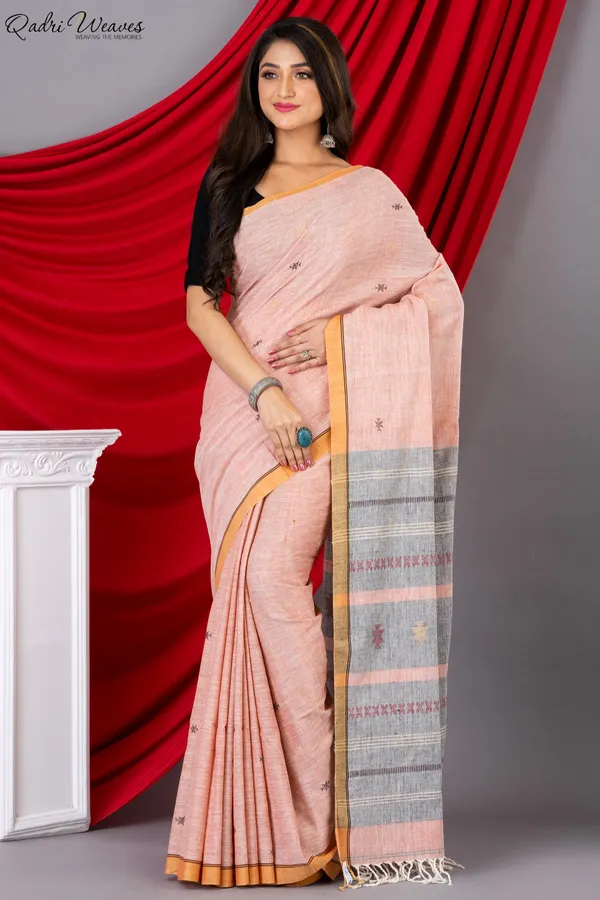 Handloom_Watermelon_Premium_Khadi_Cotton_Saree