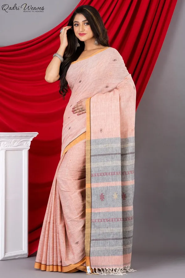 Handloom_Watermelon_Premium_Khadi_Cotton_Saree