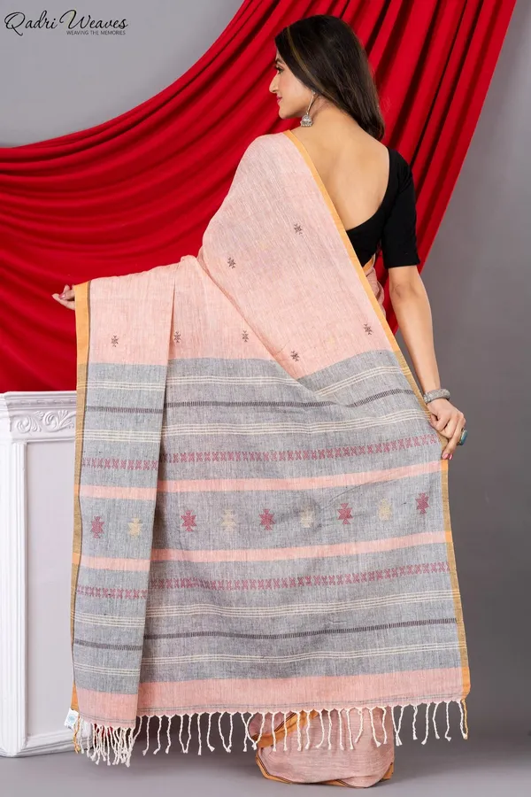 Handloom_Watermelon_Premium_Khadi_Cotton_Saree
